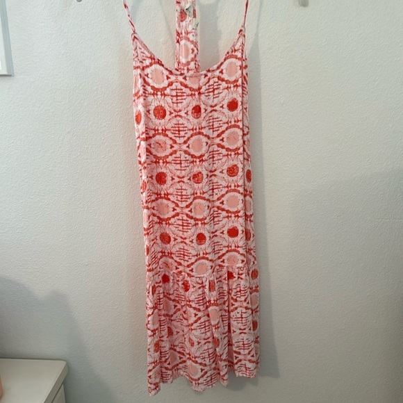 Roxy Dresses & Skirts - Roxy Coral and White Racerback Tiered Mini Dress size M